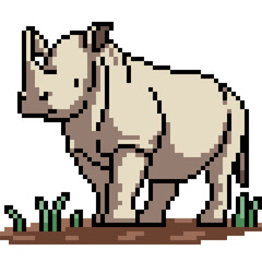 Fototapeta premium pixel art of rhino mud swamp