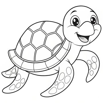 recommend clip art: Turtle coloring page Turtle cartoon vector design Turtle outline line art design 4k