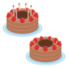 チョコレートのデコレーションケーキセット