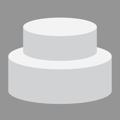 Empty white round podium, modern pedestal and platform, stand stage, cylinder, round empty stages and podium stairs 3d template for product presentation, awards. Isolated on gray background. EPS 10