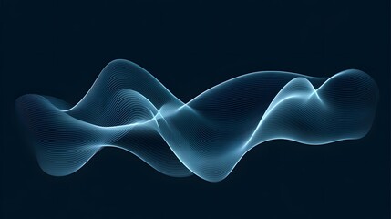 Abstract Blue Wave Pattern on Dark Background