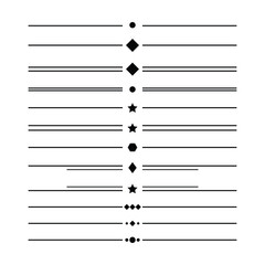 Divider frame border horizontal line vector shape icon for decorative vintage doodle element for design in vector illustration