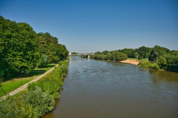 Fototapeta premium Die Weser bei Minden in Ostwestfalen