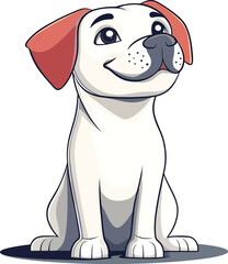 Fototapeta premium Cute dog illustration cartoon style pet happy smiling adorable funny puppy character baby animals