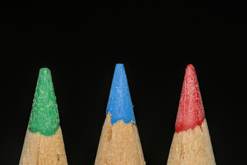 Red Green Blue color pencils
