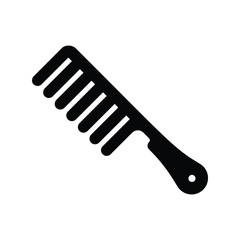 comb glyph icon with white background vector stock illustration