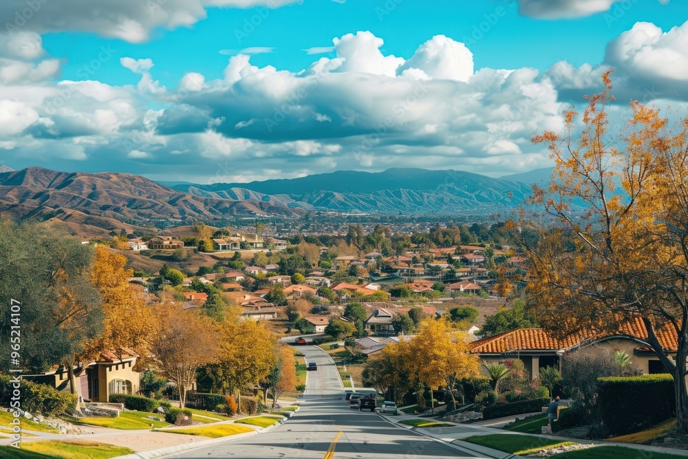 Wall mural santa clarita suburb architecture cityscape outdoors.