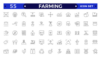 Farm, Farming, Agriculture Outline web icon set. Contains such Icons as Greenhouse, Haystack, Harvest and more. Outline icons collection.