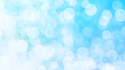 Obraz premium Abstract Blue Bokeh Background with White Circles