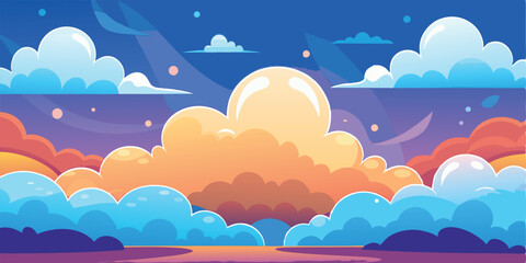 flat clouds in the sky. vector illustration