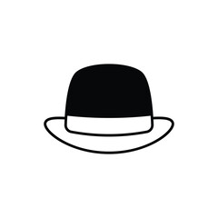 hat glyph icon with white background vector stock illustration