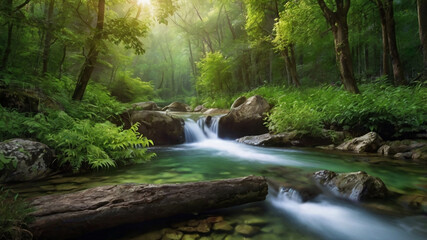 Obraz premium mountain river in the morning