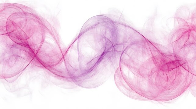 Abstract Pink and Purple Swirls on White Background