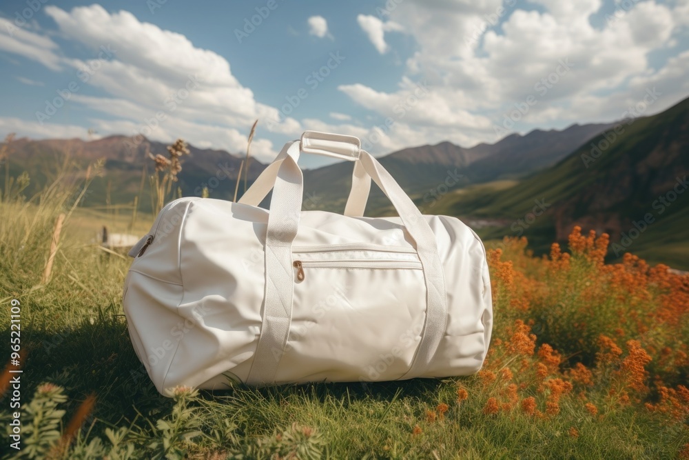 Canvas Prints duffle bag landscape mountain handbag.