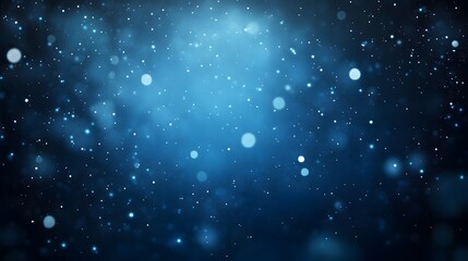 Abstract Blue Bokeh Background with Glowing Particles