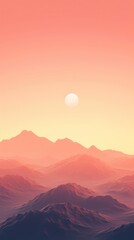 Obraz premium Mountain with sunset sky outdoors horizon nature.