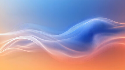 Obraz premium Abstract background with flowing white lines against a blue and orange gradient.