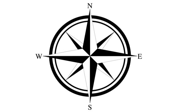 Compass rose vector image, compass png image, compass direction illustration