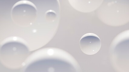 Abstract colorful grey glossy balls. Chaotic scatter plastic spheres. Festive party wallpaper. 3d render creative background.