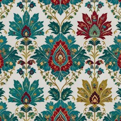 Turkish suzani seamless floral pattern background 