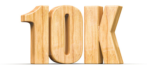 10k Followers Wooden Number 3D Render