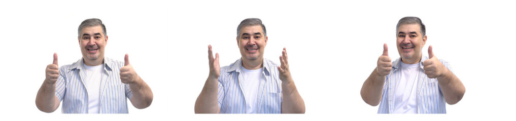 Fototapeta premium Smiling Man Giving Thumbs Up