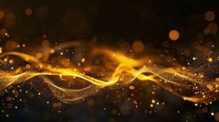 Abstract Golden Waves with Bokeh