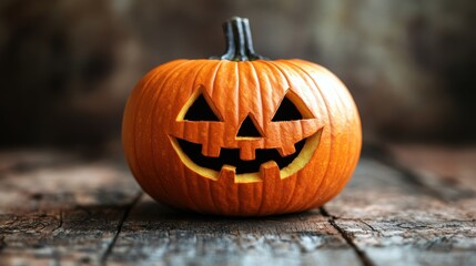 A PNG of a pumpkin with a simple jack-o'-lantern face, perfect for overlays