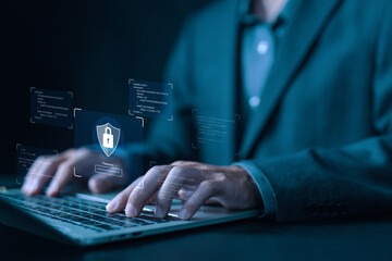 cyber security system, safe digital information. cybersecurity concept, which is secure from attack...
