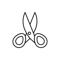 scissor line icon with white background vector stock illustration