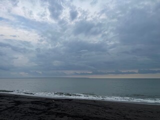 Black sand beach in Indonesia