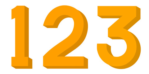 new number, 3d number 123, number one two three, 3d render of a number, orange numbers, numbers, one, two, three, 1, 2, 3, education, mathematics, number one, number two, number three, lesson, logo