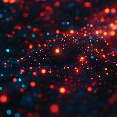 Fototapeta premium Abstract Red Blue Glowing Lights Network Pattern Background