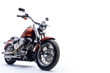 Obraz premium Motorcycle Parked Isolated on white background