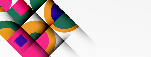 Obraz premium Geometric design abstract background - circles squares