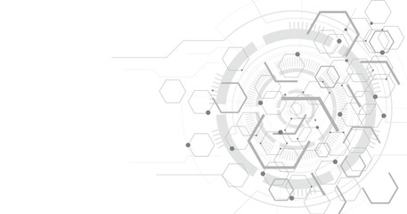 Hi-tech digital hexagon background. Geometric design with hexagons on a white background.