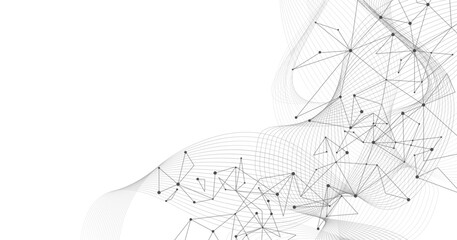 Simple triangle figures and line on a white background.Graphic design element and geometry shape pattern.technology futuristic network background. 