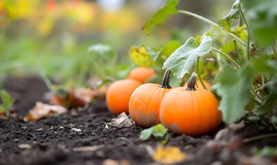 orange pumpkins on the ground