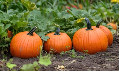 orange pumpkins on the ground