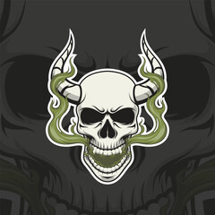 Demon skull head