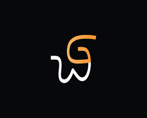 Creative letter WG or GW logo design vector