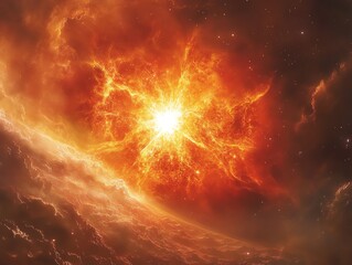 Fototapeta premium Red supergiant on the verge of a supernova, stars, stellar lifecycle