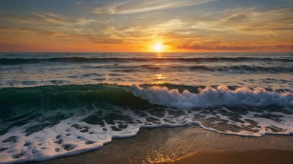 Obraz premium Beautiful Sunset Ocean Shot for World Photography Day