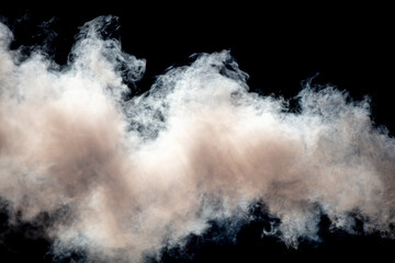 Smoke isolated on black background