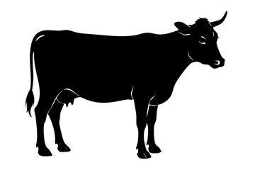 cow silhouette, cow vector illustration, bull, cow icon	
