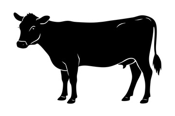 cow silhouette, cow vector illustration, bull, cow icon	
