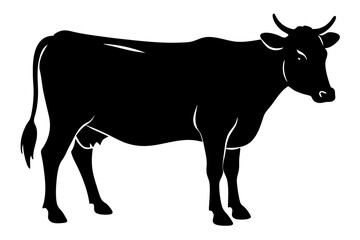 cow silhouette, cow vector illustration, bull, cow icon	
