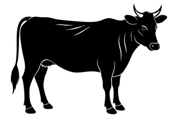 cow silhouette, cow vector illustration, bull, cow icon	
