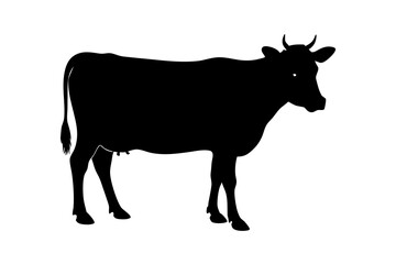 cow silhouette, cow vector illustration, bull, cow icon	
