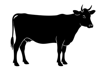 cow silhouette, cow vector illustration, bull, cow icon	
